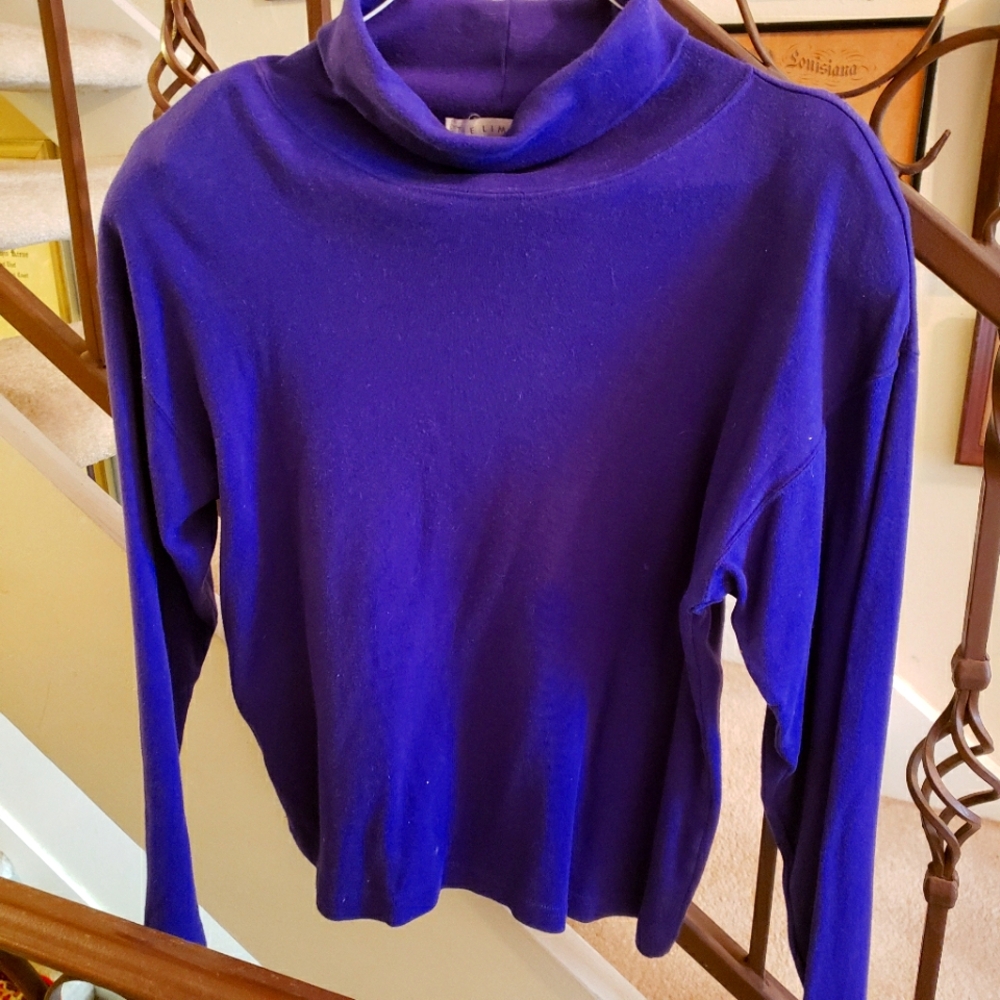 The Limited Purple Cotton Women's Turtleneck Top